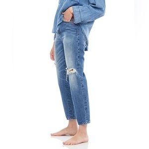 Free People SR vs Sandrine Rose Straight Leg Distressed Jeans Size 26